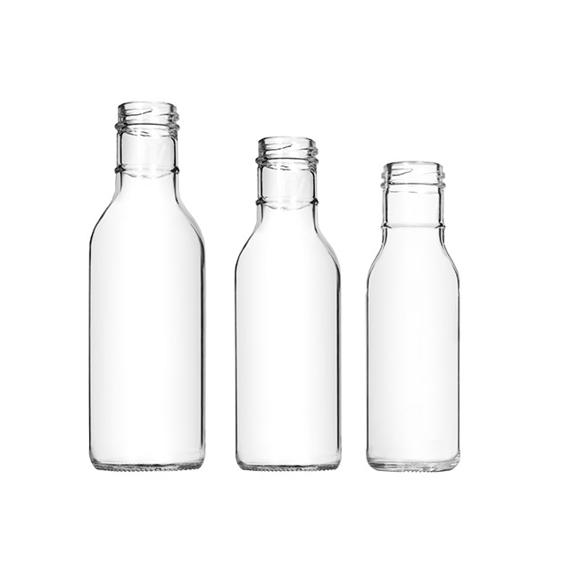 8 oz 12 oz 16 oz Ring Neck Glass Sauce Bottles With Lids