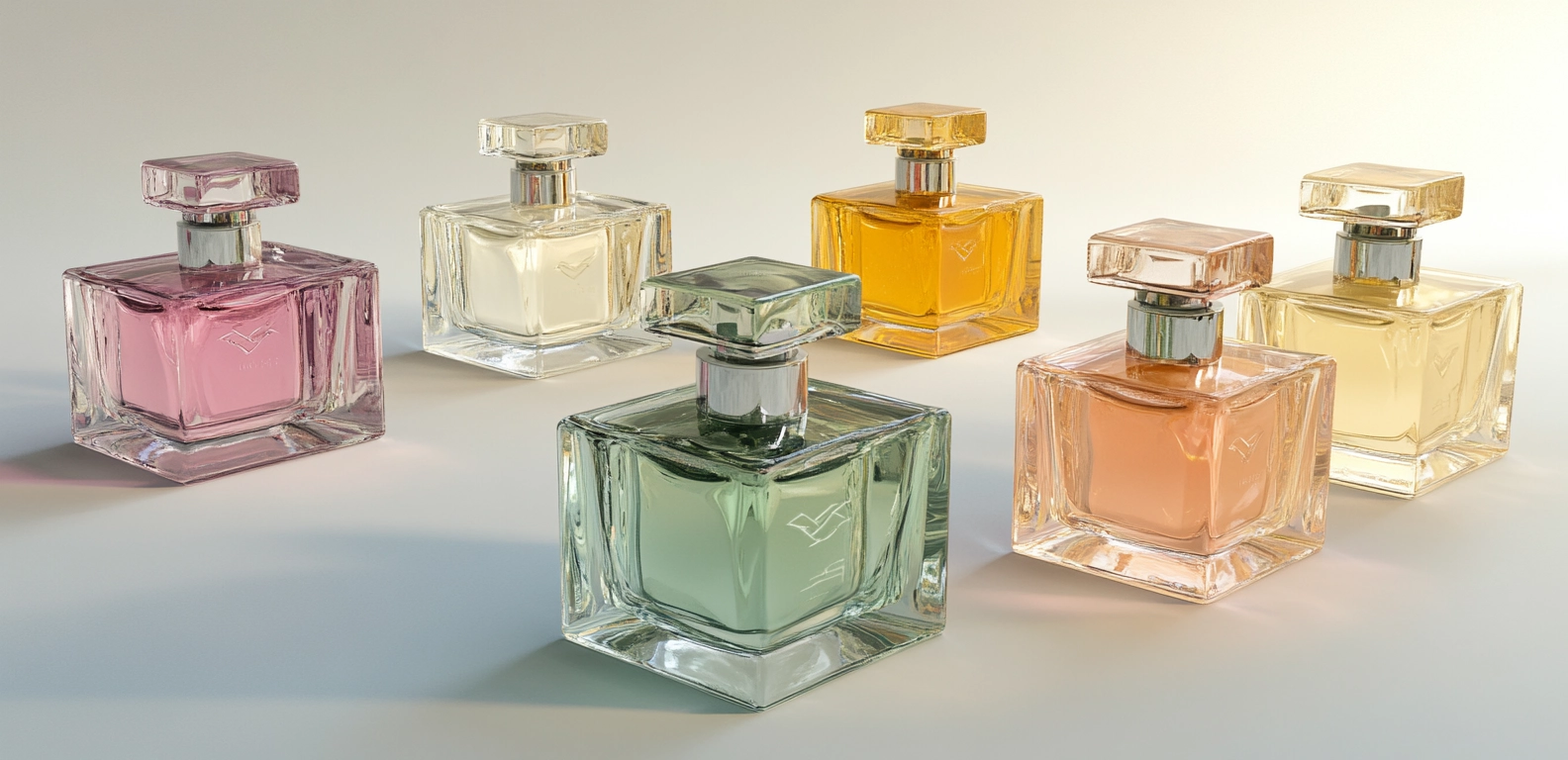 Design luxury square glass perfume bottle